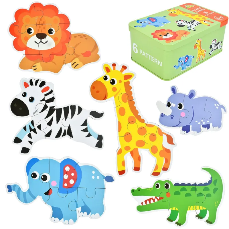Children's wooden animal puzzle, puzzle set