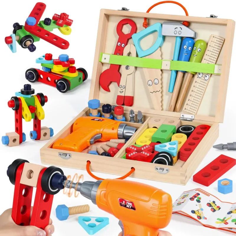 Children's Tool Box with Drill, Motor Skills (Pack of 44)
