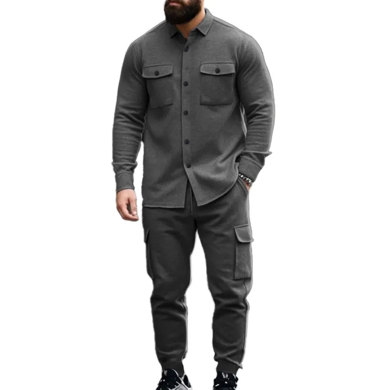 Herren Cargo Freizeitanzug mit praktischem Taschen-Design – Marzano